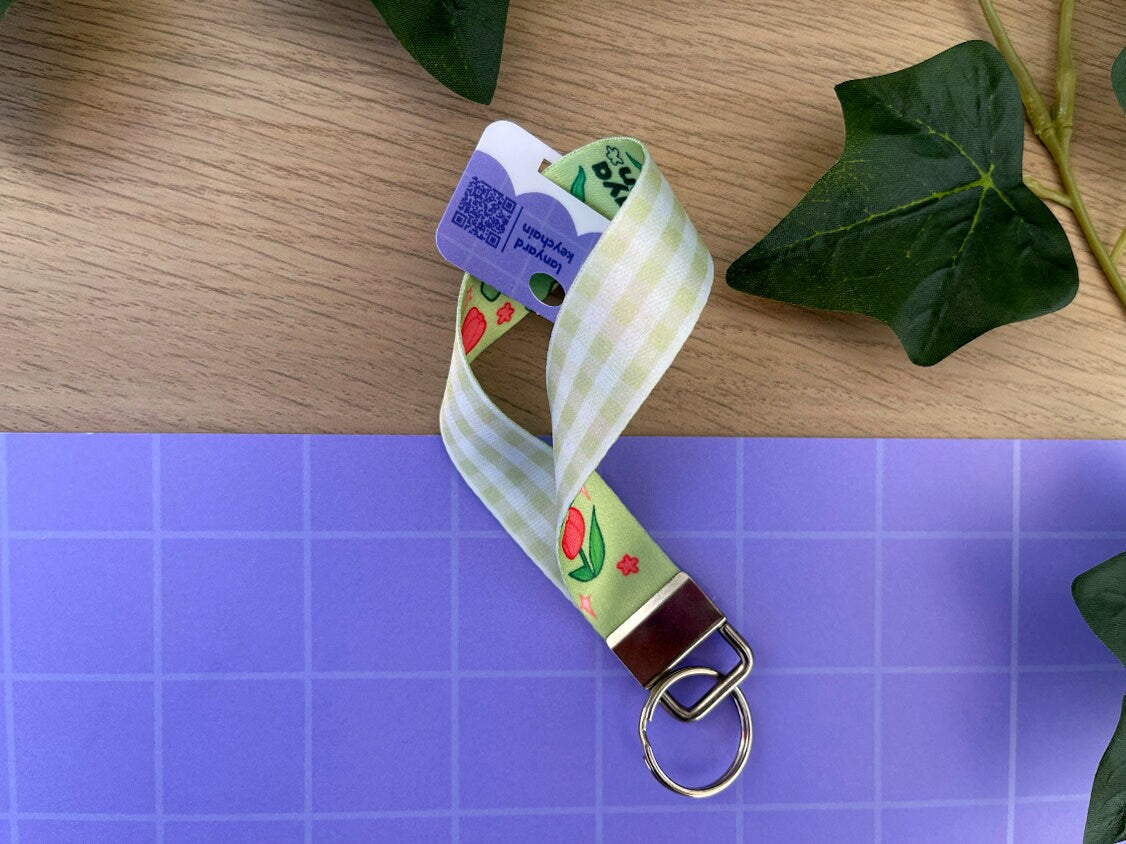 Tulip Frogs Lanyard Keychain