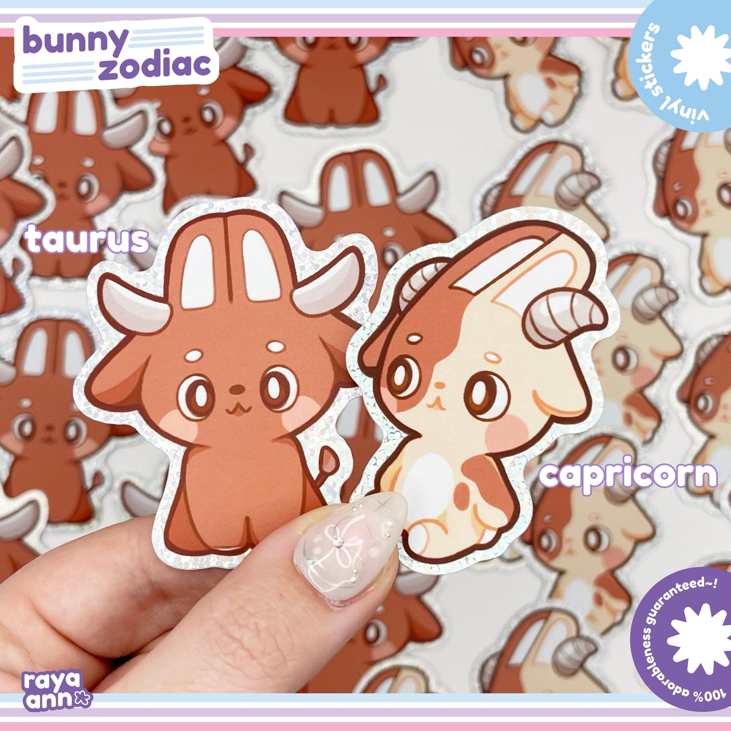 Bunny Zodiac | Glitter Vinyl Sticker