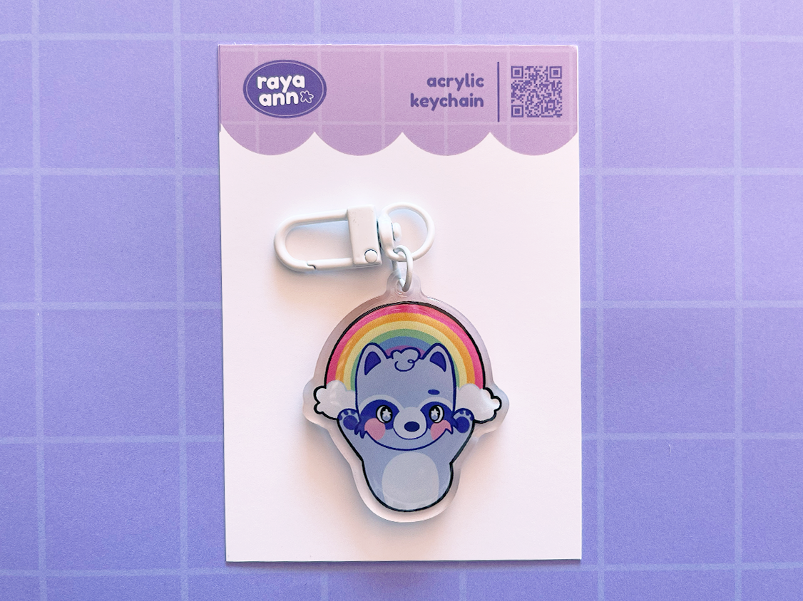 Pride Raccoon Acrylic Keychain