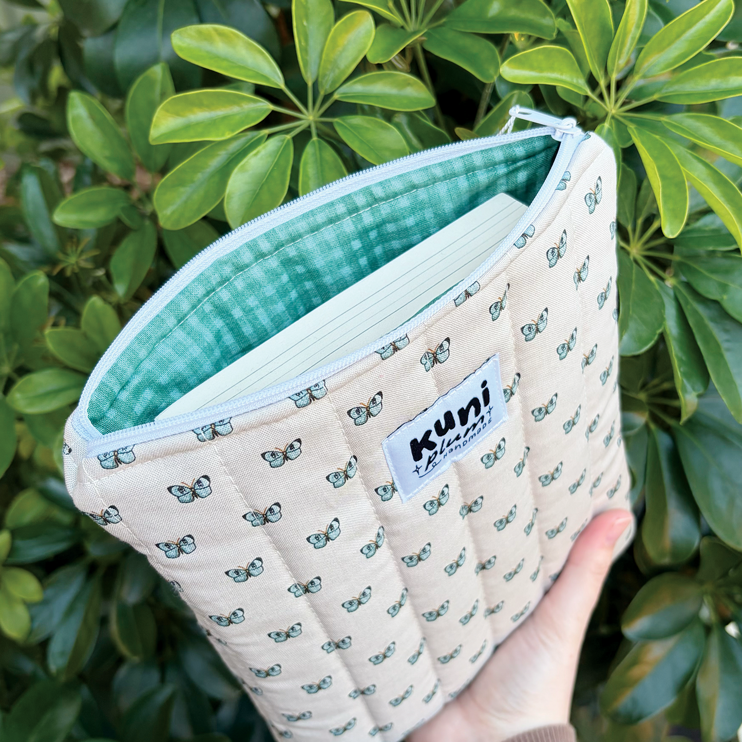 Small Butterfly Quilted Book Sleeve