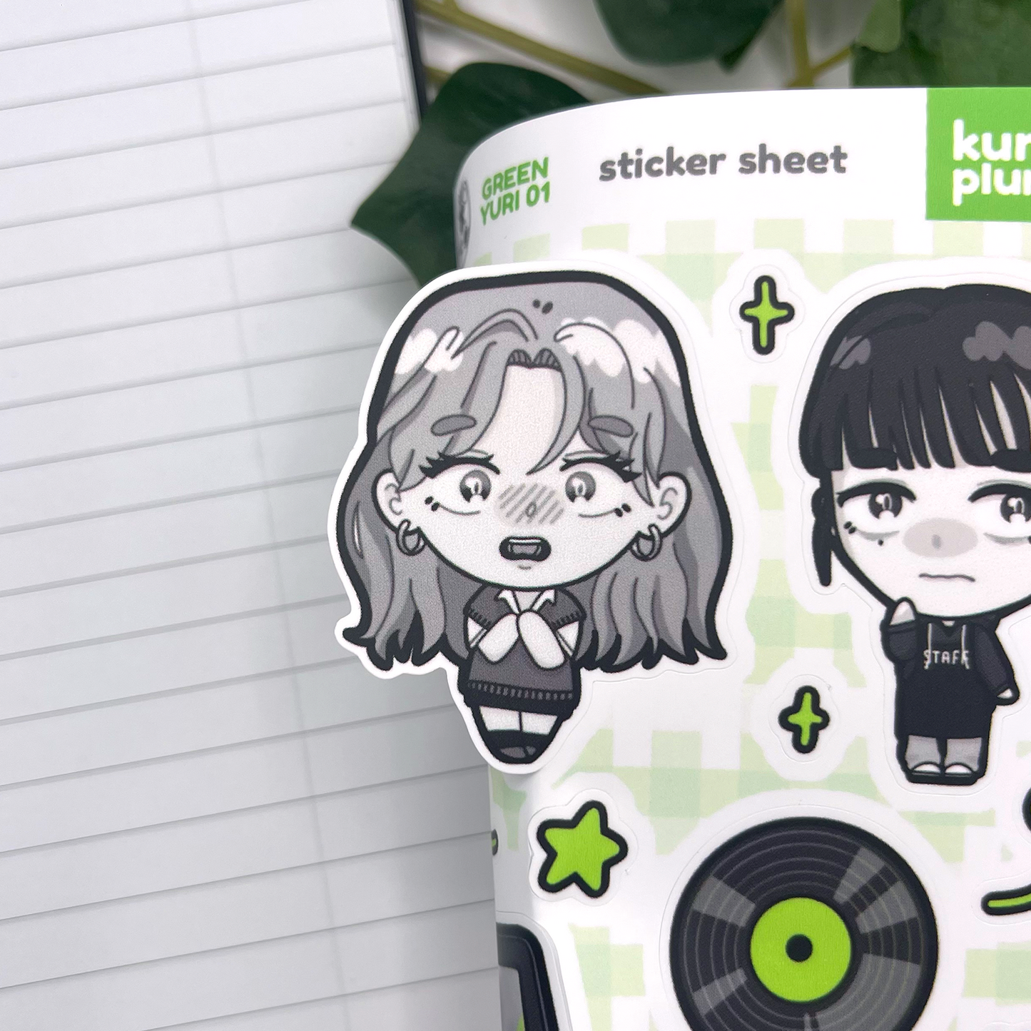 Green Yuri Sticker Sheet
