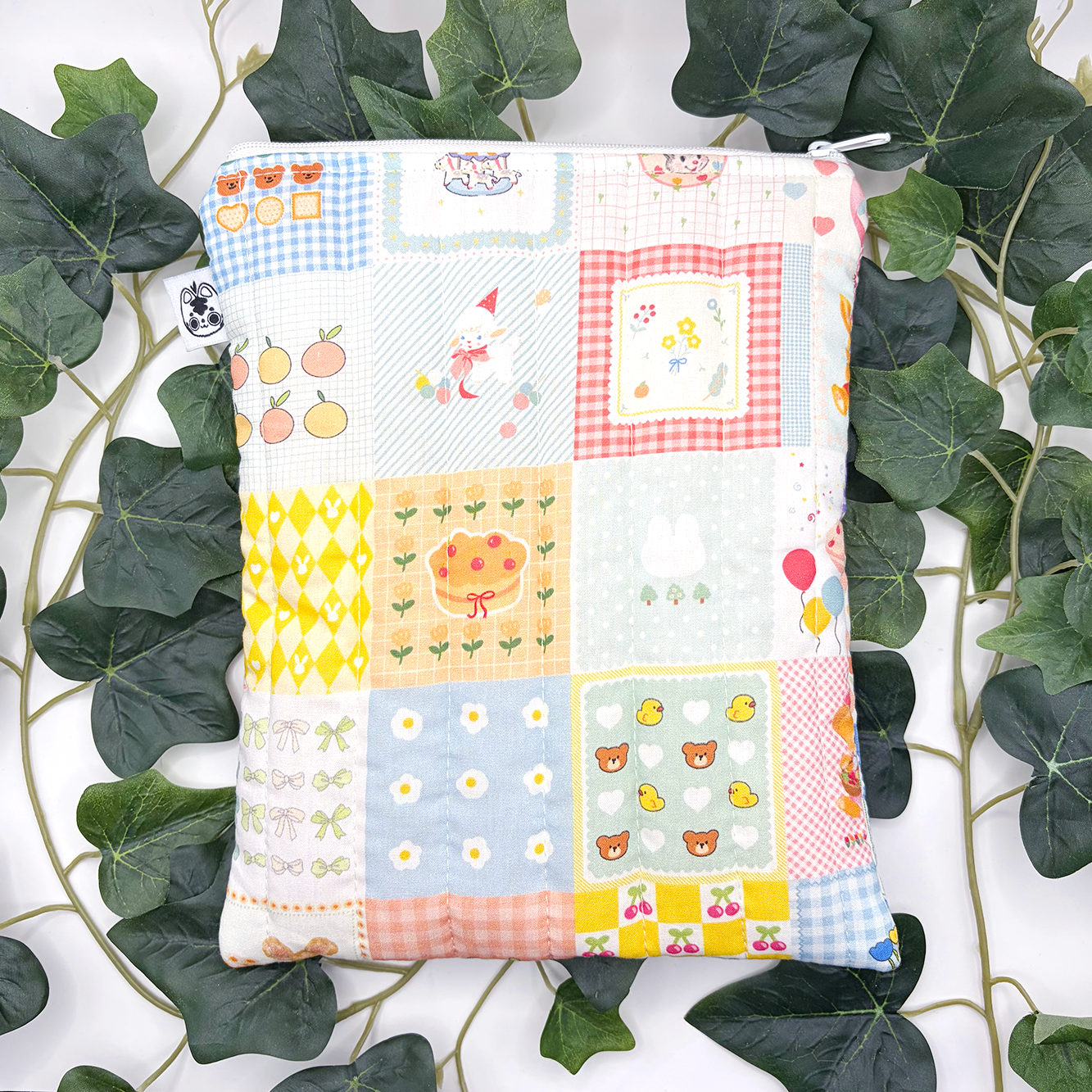 Small Vintage Style Patchwork Quilted Book Sleeve