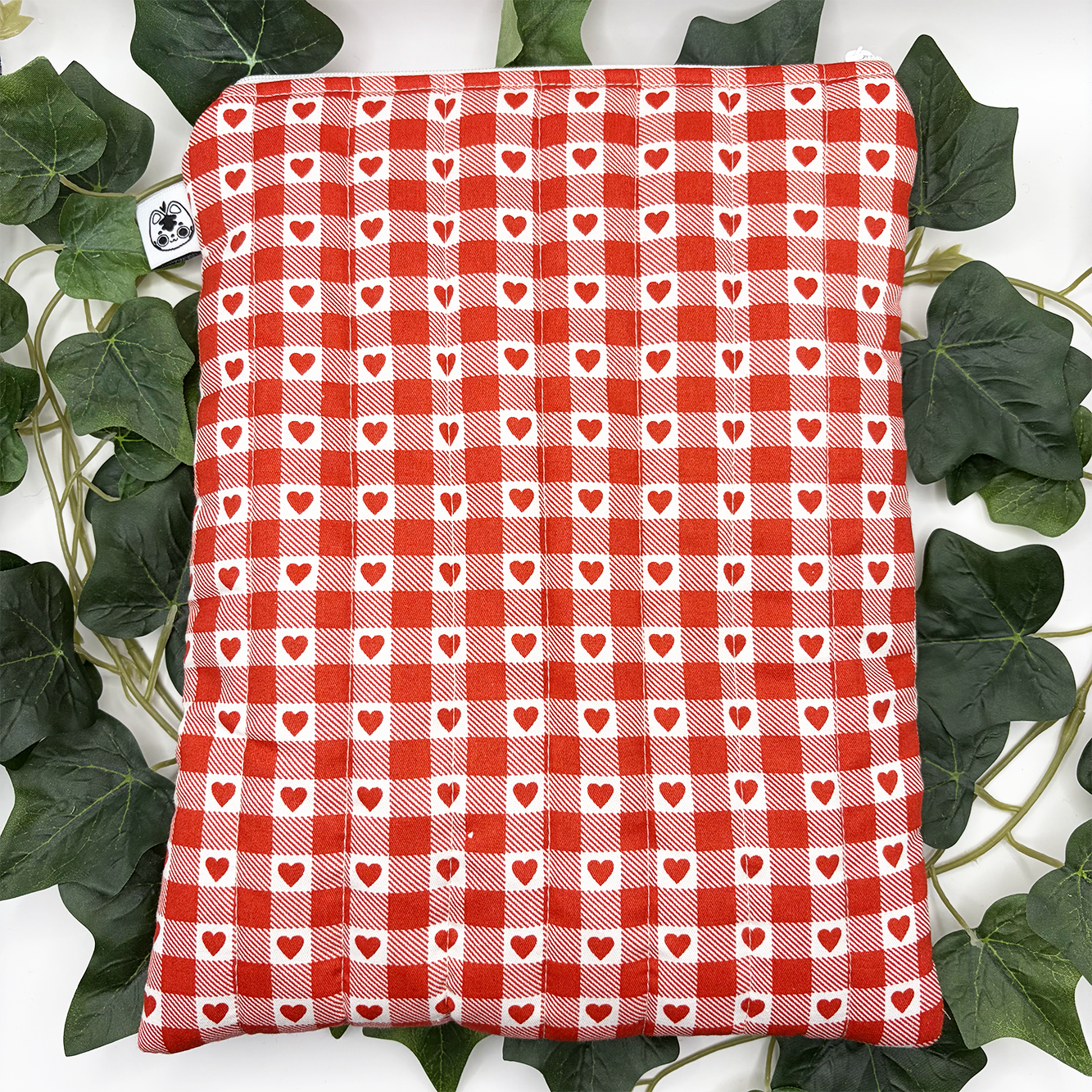 Large Red Hearts Quilted Book Sleeve