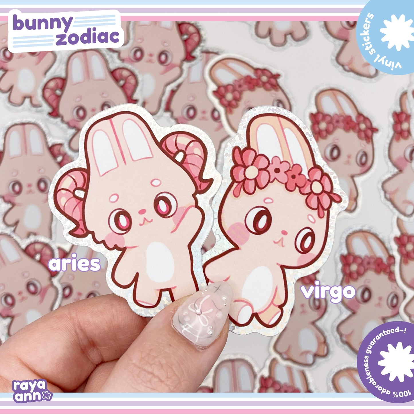 Bunny Zodiac | Glitter Vinyl Sticker