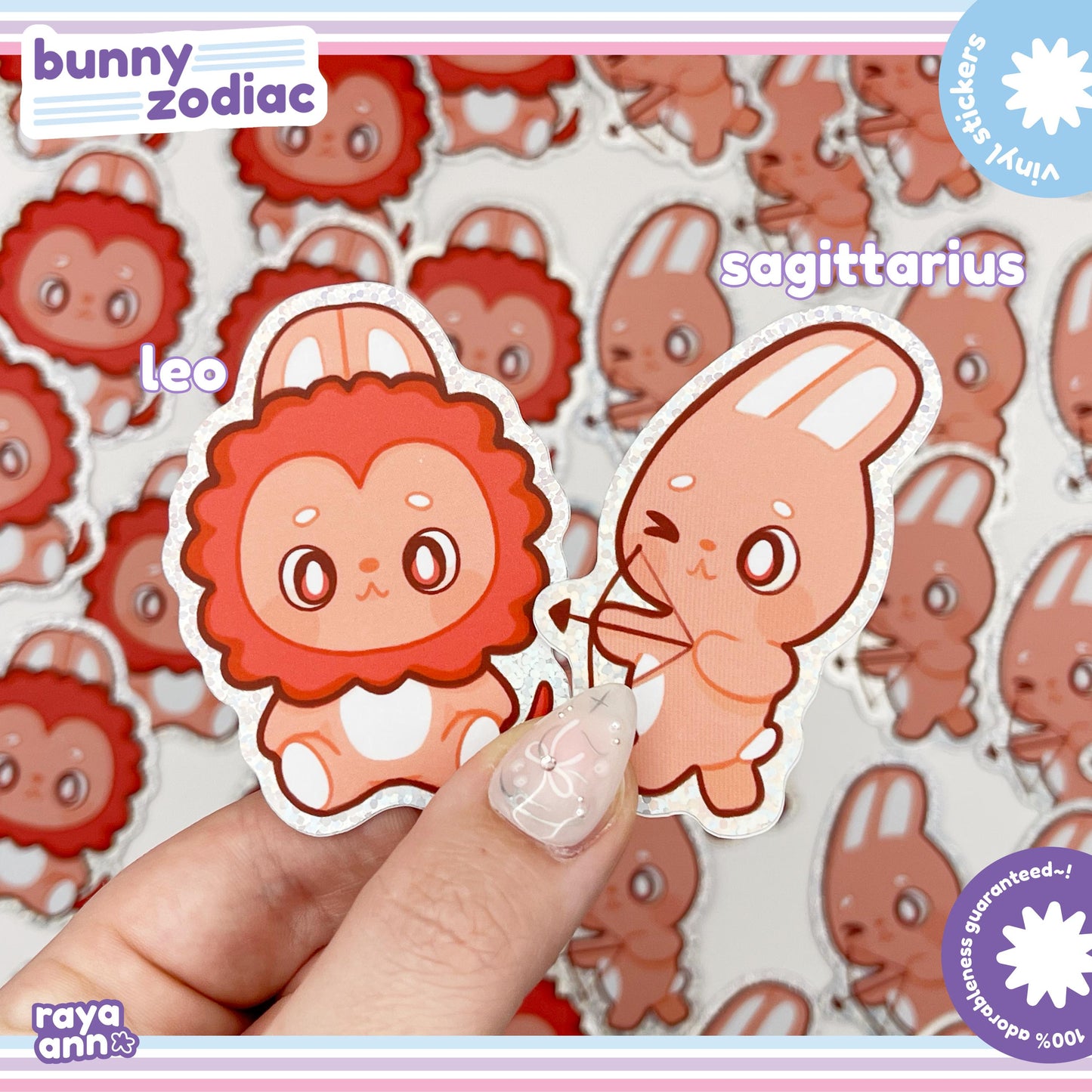 Bunny Zodiac | Glitter Vinyl Sticker