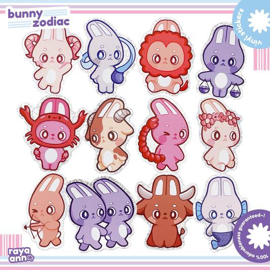 Bunny Zodiac | Glitter Vinyl Sticker