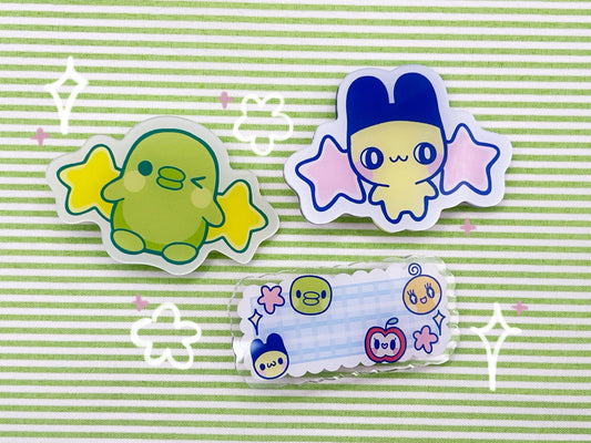 Tamagotchi Acrylic Hair Clips