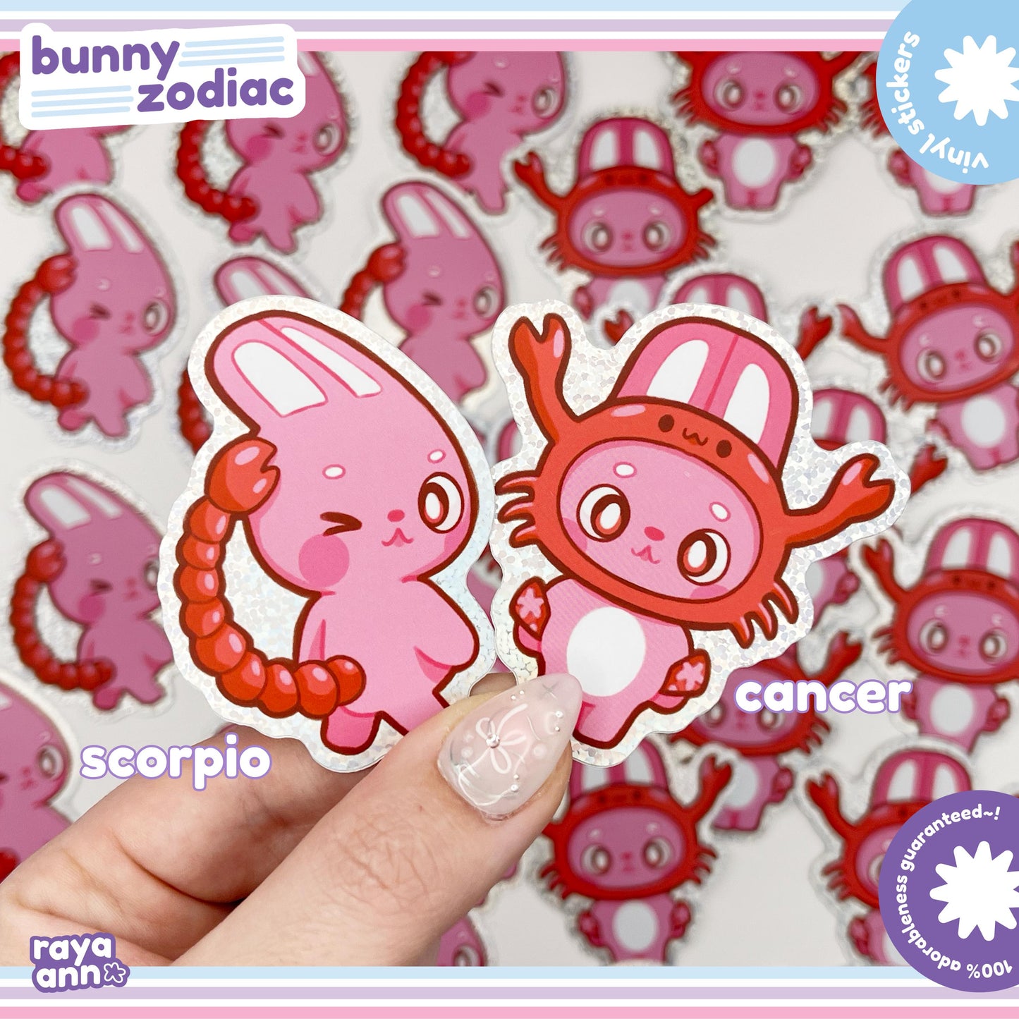 Bunny Zodiac | Glitter Vinyl Sticker