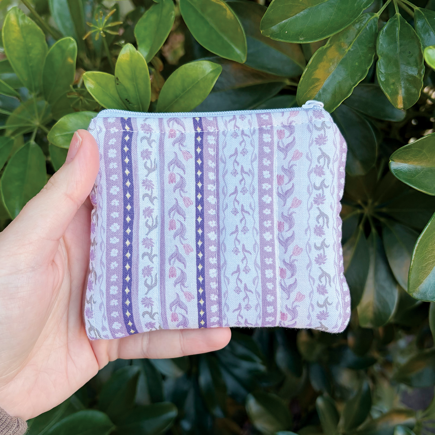 Purple Floral Quilted Pouch Wallet