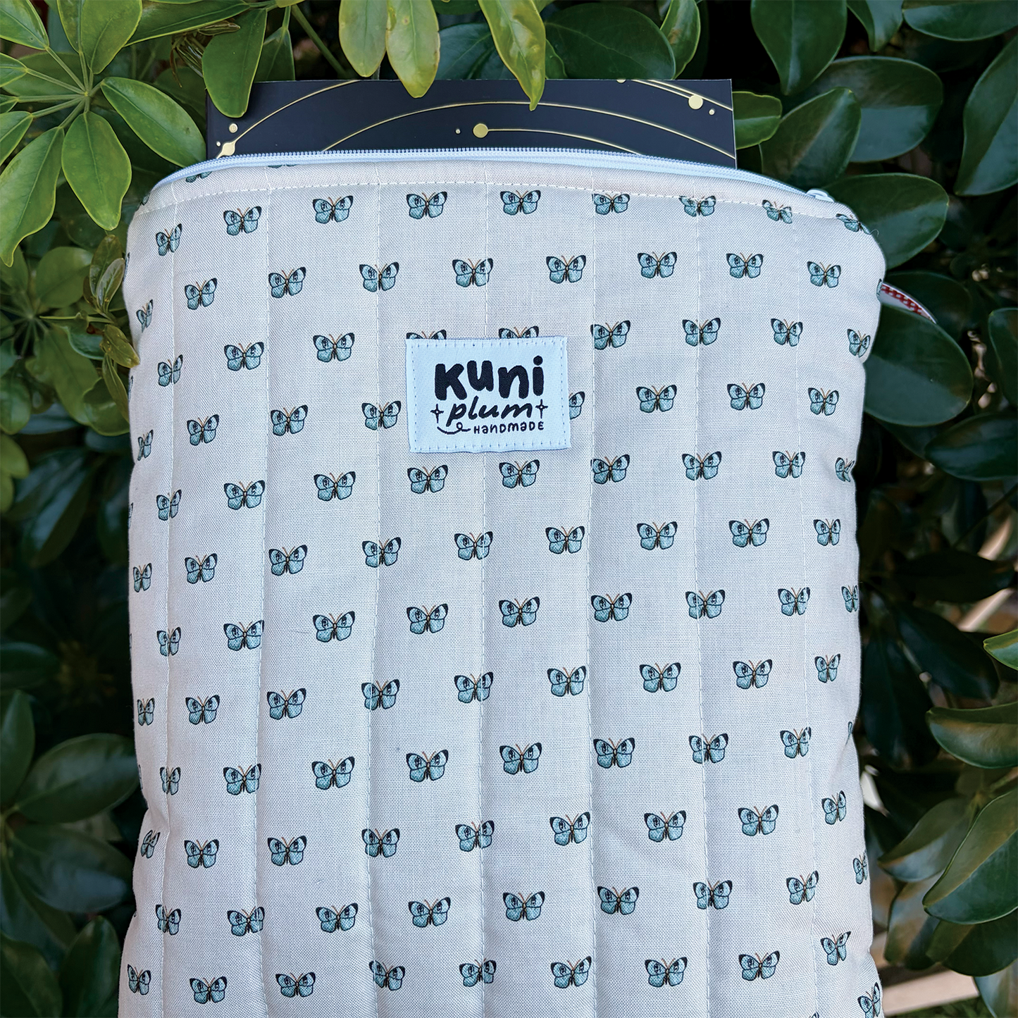 Large Butterfly Quilted Book Sleeve