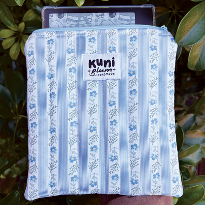Blue Floral Quilted eReader Sleeve