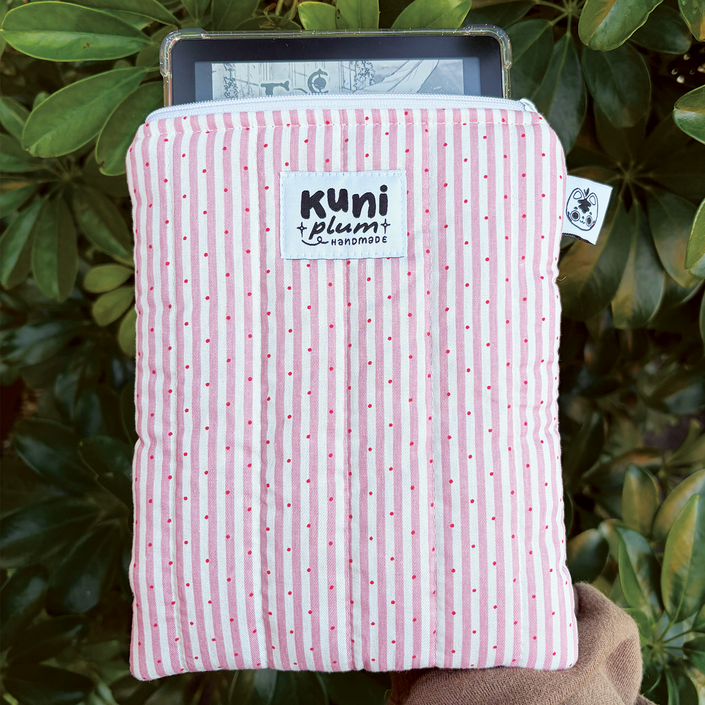 Pink Stripe Quilted eReader Sleeve
