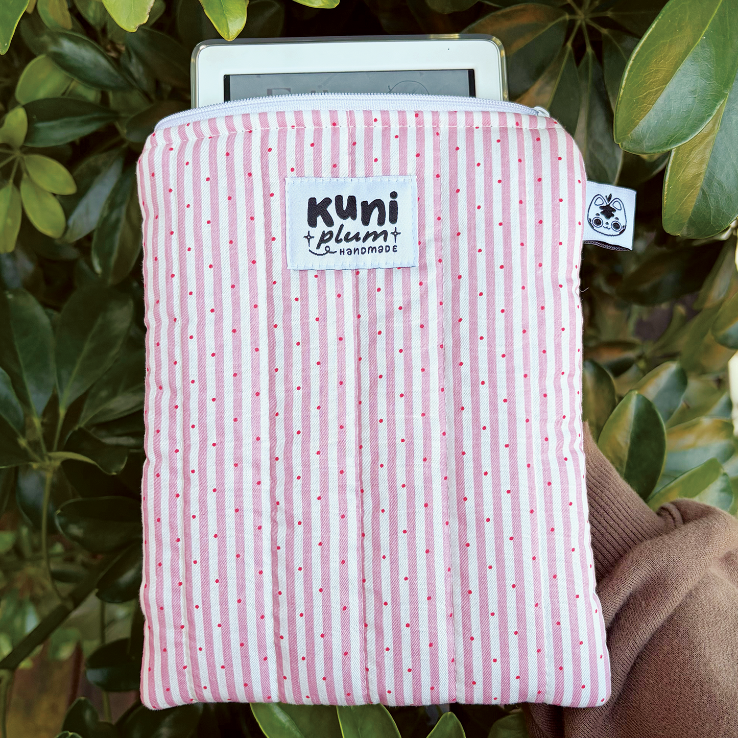 Pink Stripe Quilted eReader Sleeve