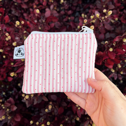 Pink Stripe Quilted Pouch Wallet