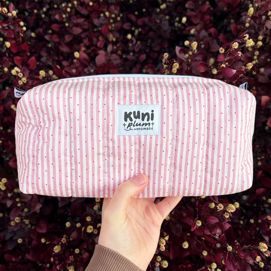 Pink Stripe Boxy Pouch