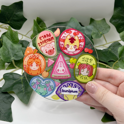 Fruit Stickers Acrylic Coaster