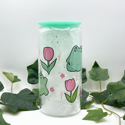 Tulip Frog Glass Tumbler