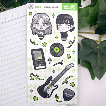 Green Yuri Sticker Sheet