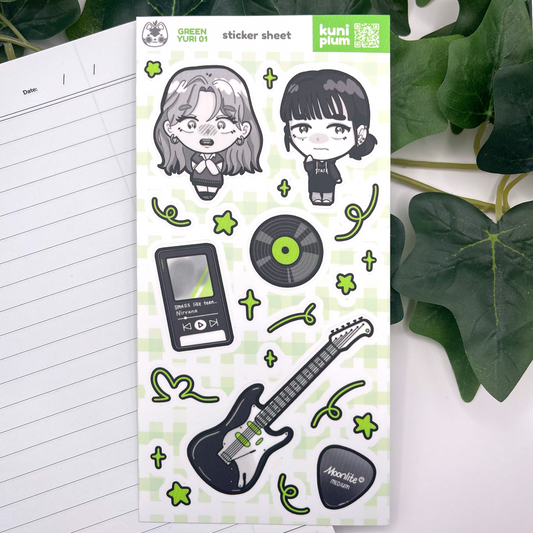 Green Yuri Sticker Sheet