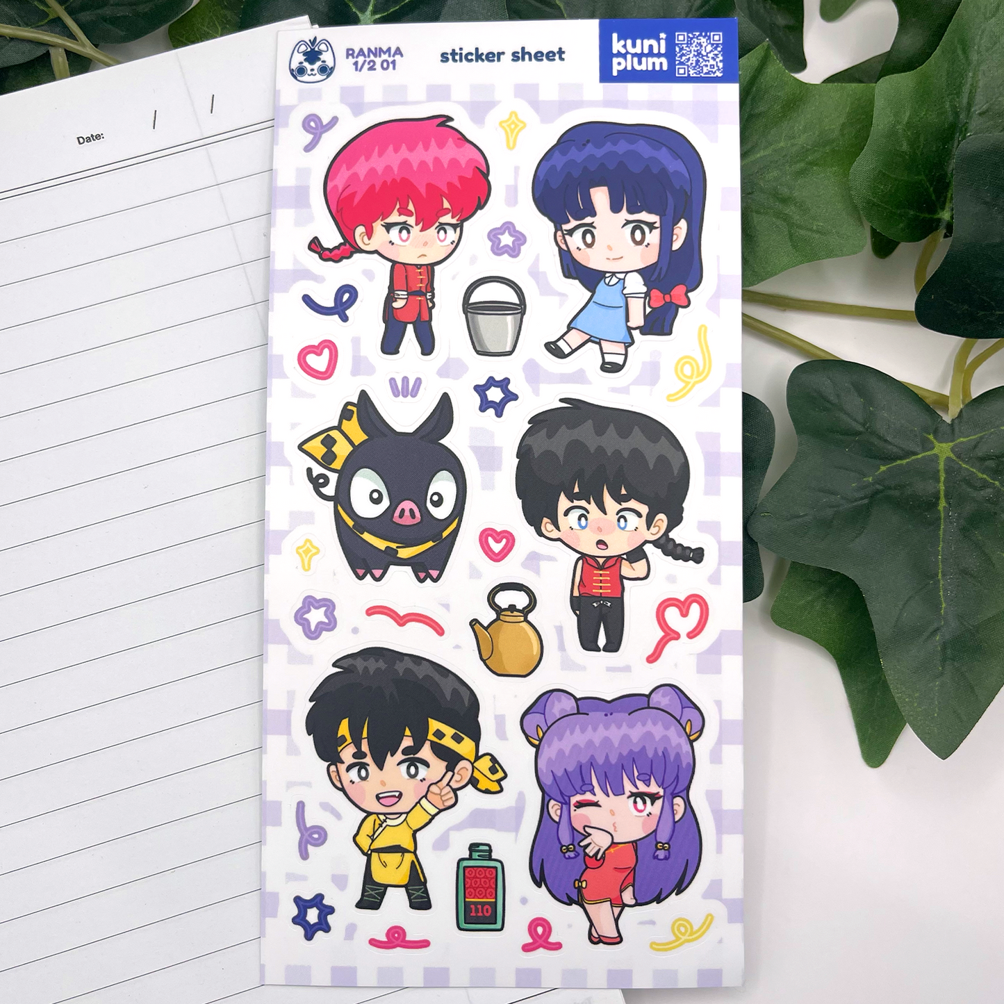 Ranma 1/2 Sticker Sheet