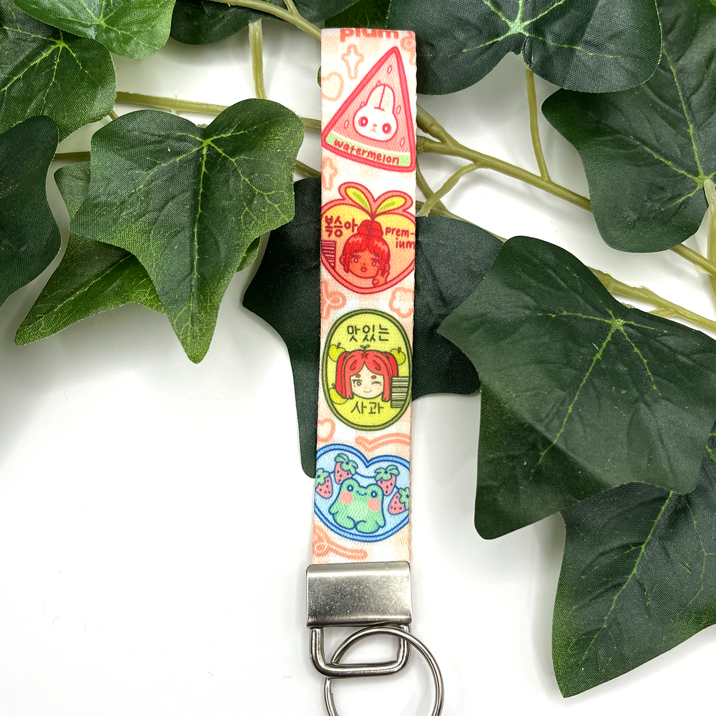 Fruit Stickers Lanyard Keychain