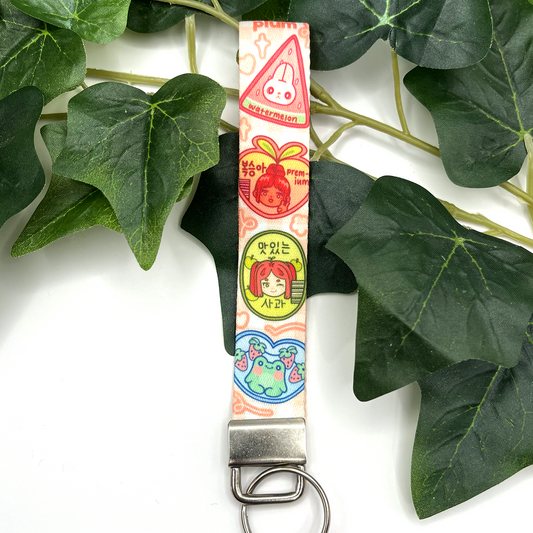 Fruit Stickers Lanyard Keychain