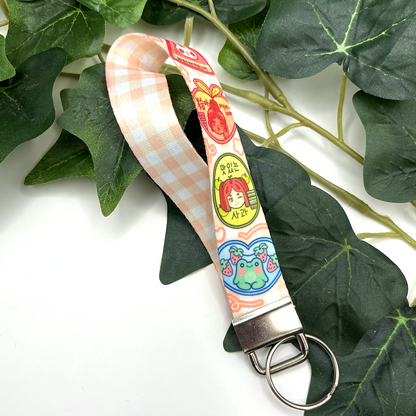 Fruit Stickers Lanyard Keychain