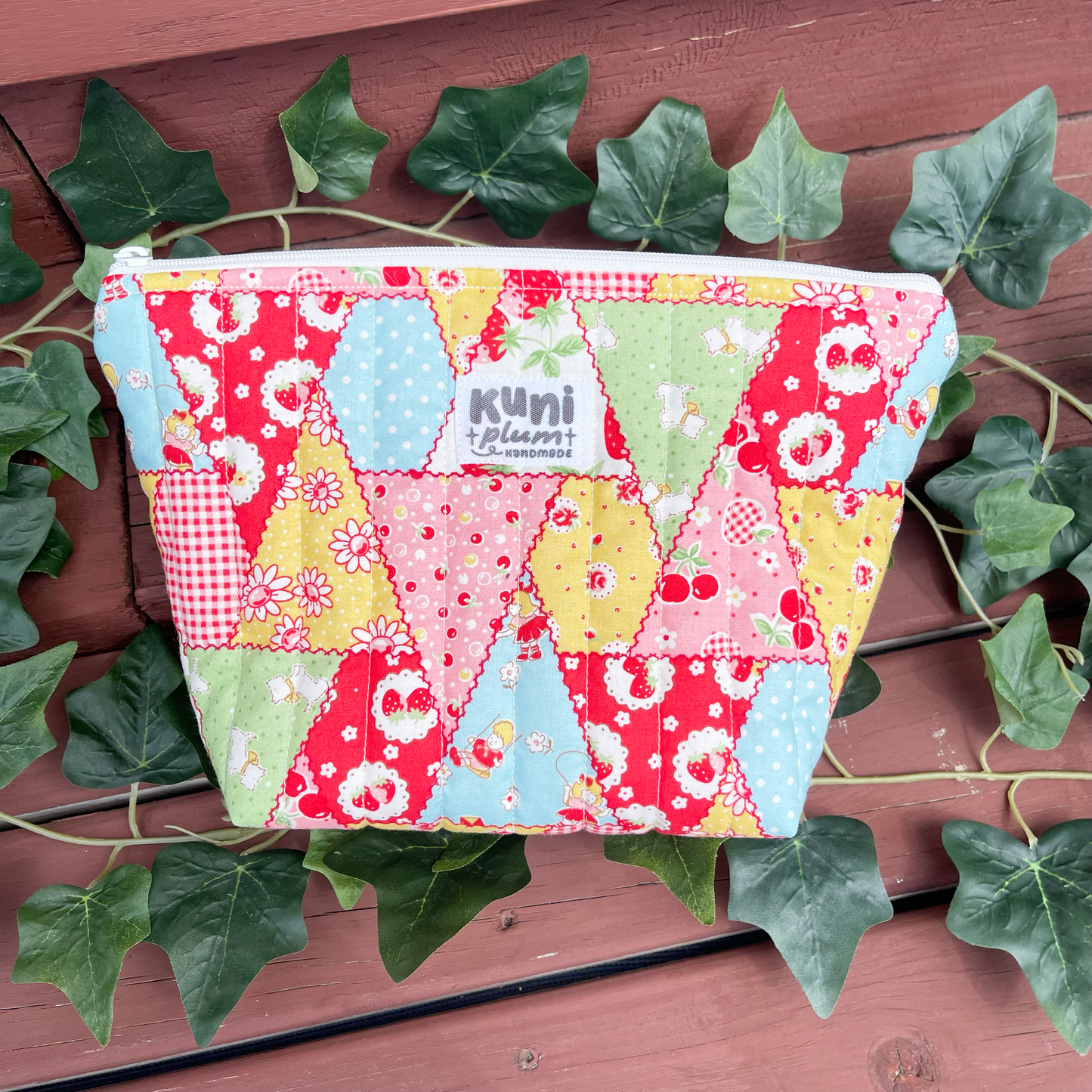 Red Patterned Toiletry Bag