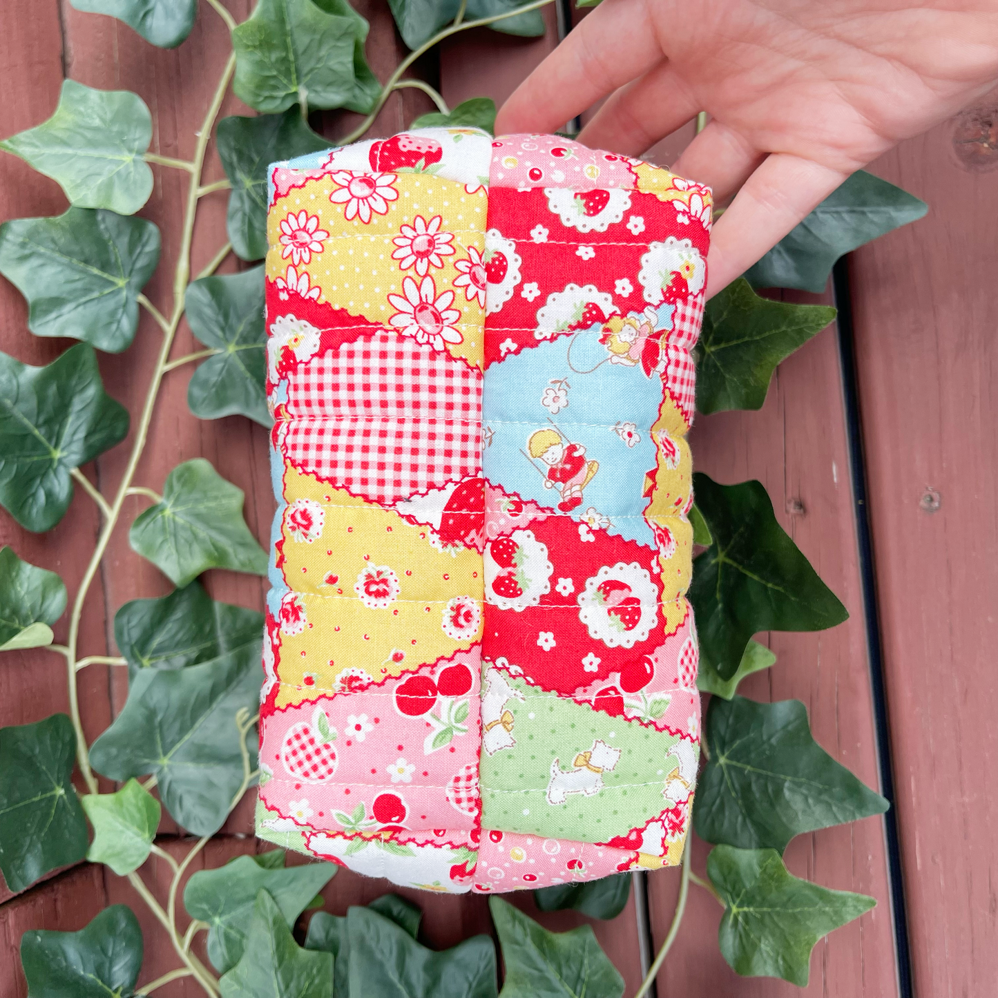 Red Patterned Toiletry Bag