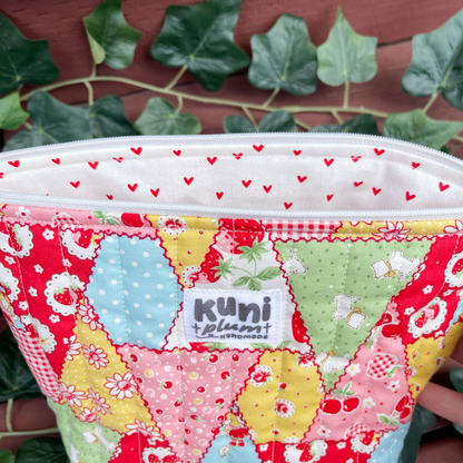 Red Patterned Toiletry Bag