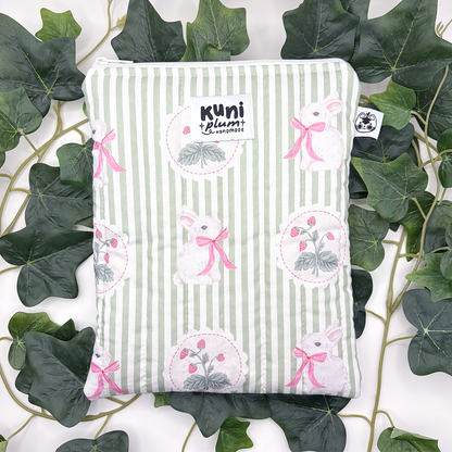 Small Strawberry Garden Quilted Book Sleeve