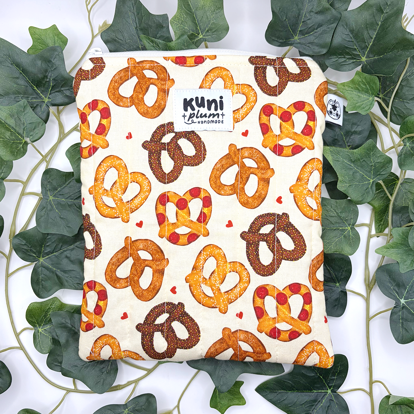 Small Pretzels Quilted Book Sleeve