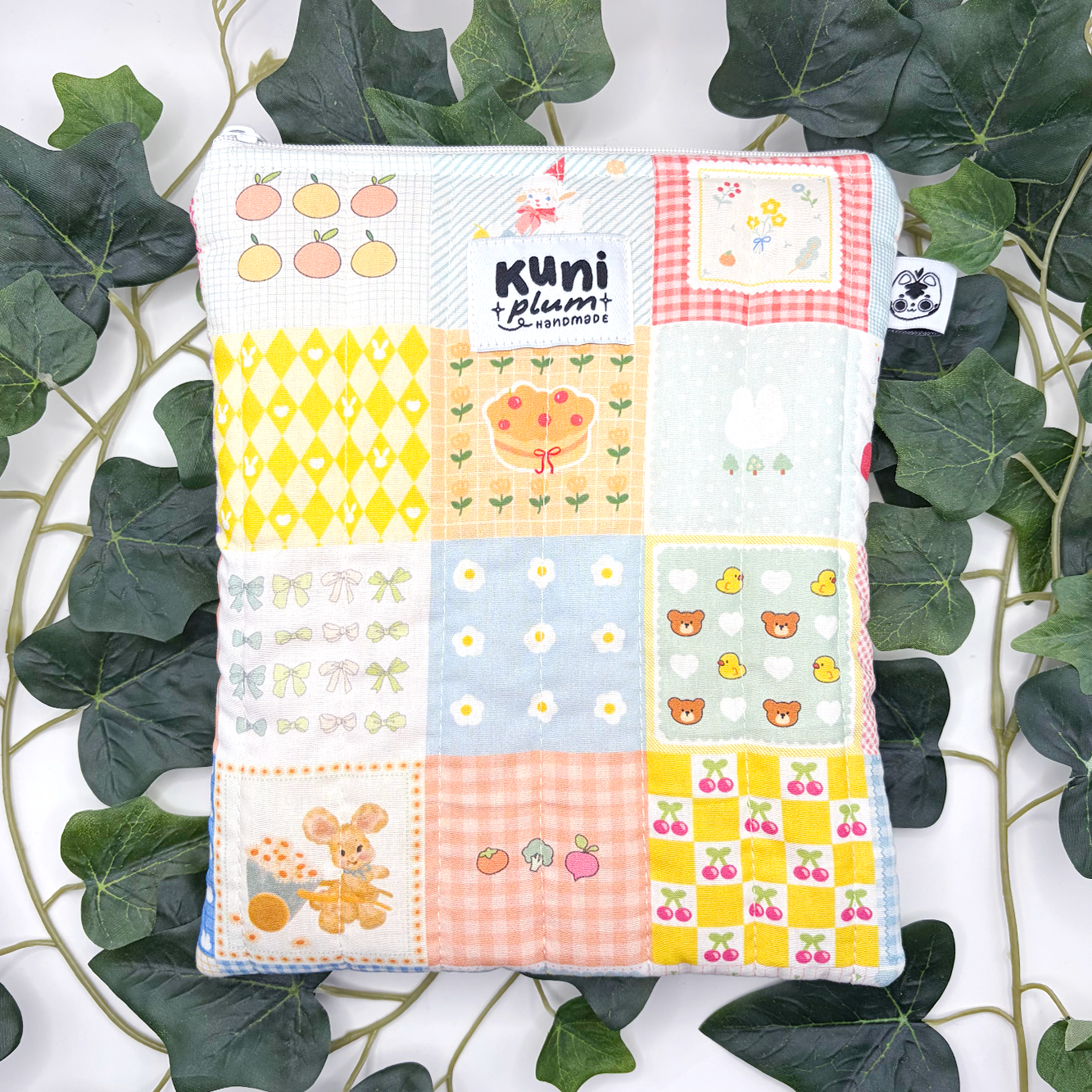 Small Vintage Style Patchwork Quilted Book Sleeve