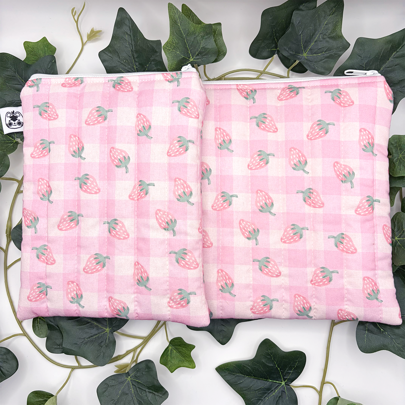 Strawberry Gingham Quilted eReader Sleeve