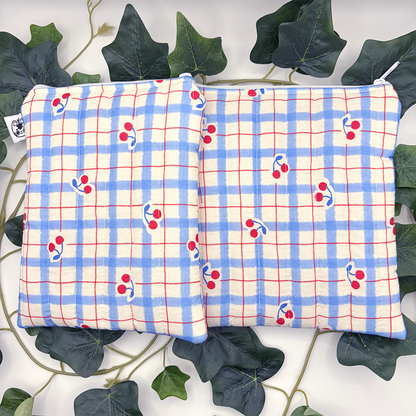 Blue Cherry Quilted eReader Sleeve