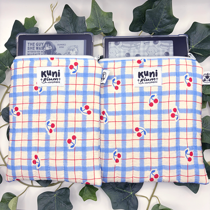 Blue Cherry Quilted eReader Sleeve