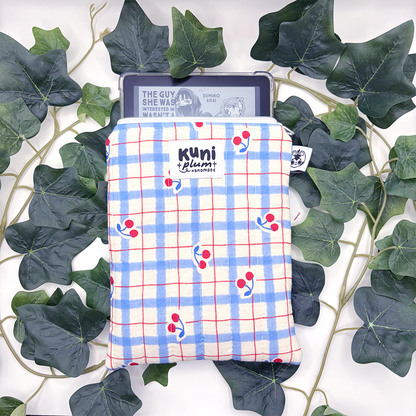 Blue Cherry Quilted eReader Sleeve