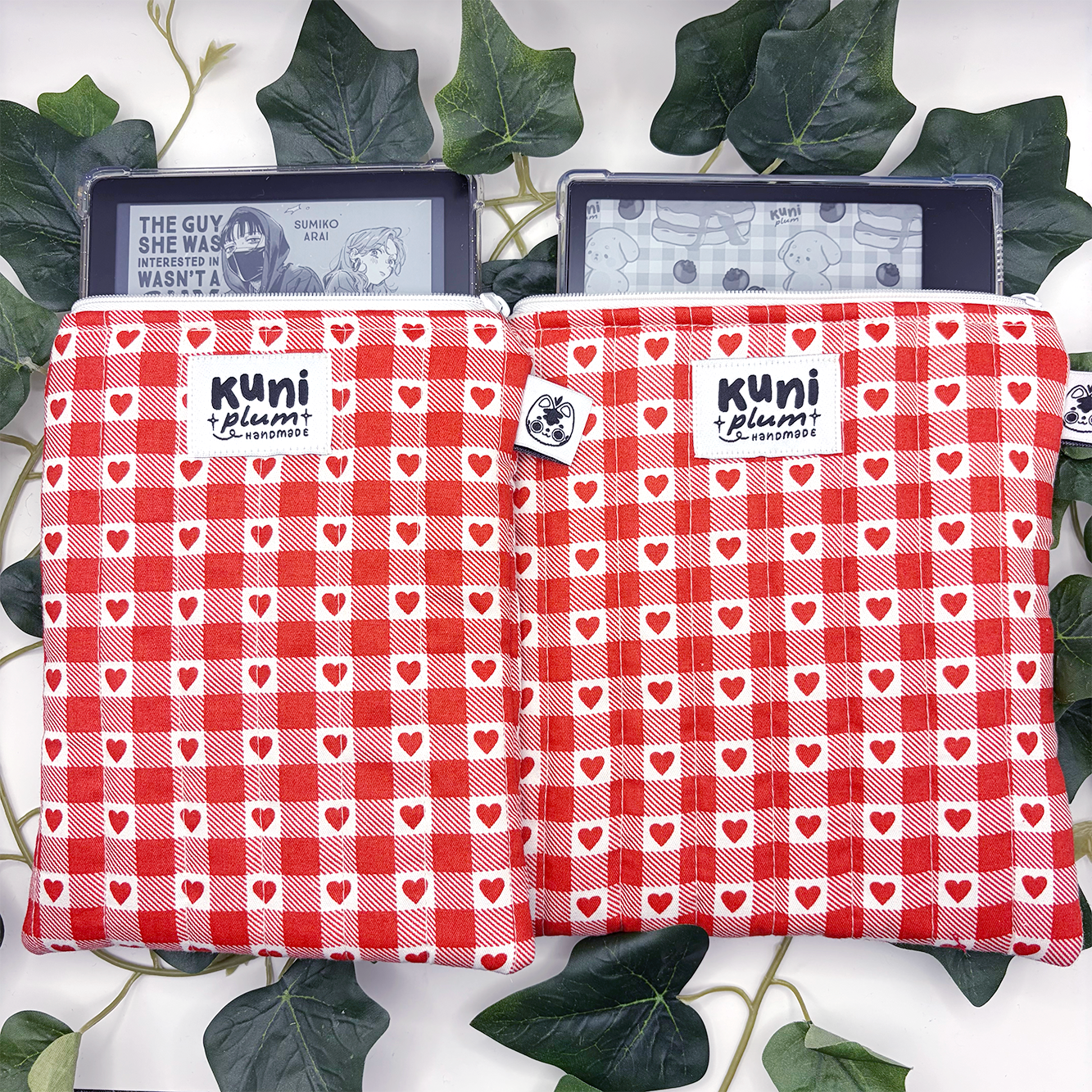 Red Hearts Quilted eReader Sleeve