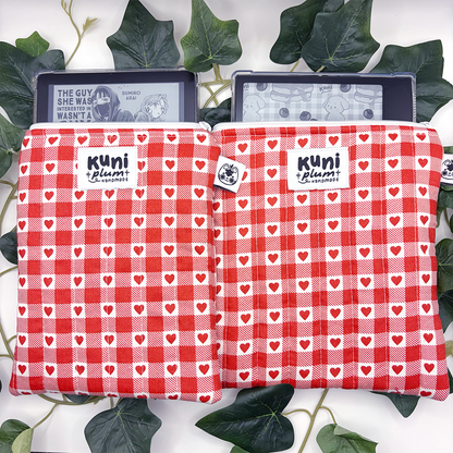 Red Hearts Quilted eReader Sleeve