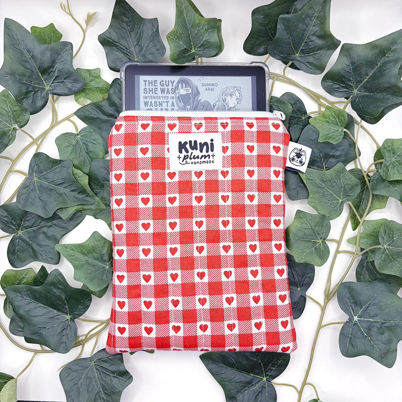 Red Hearts Quilted eReader Sleeve