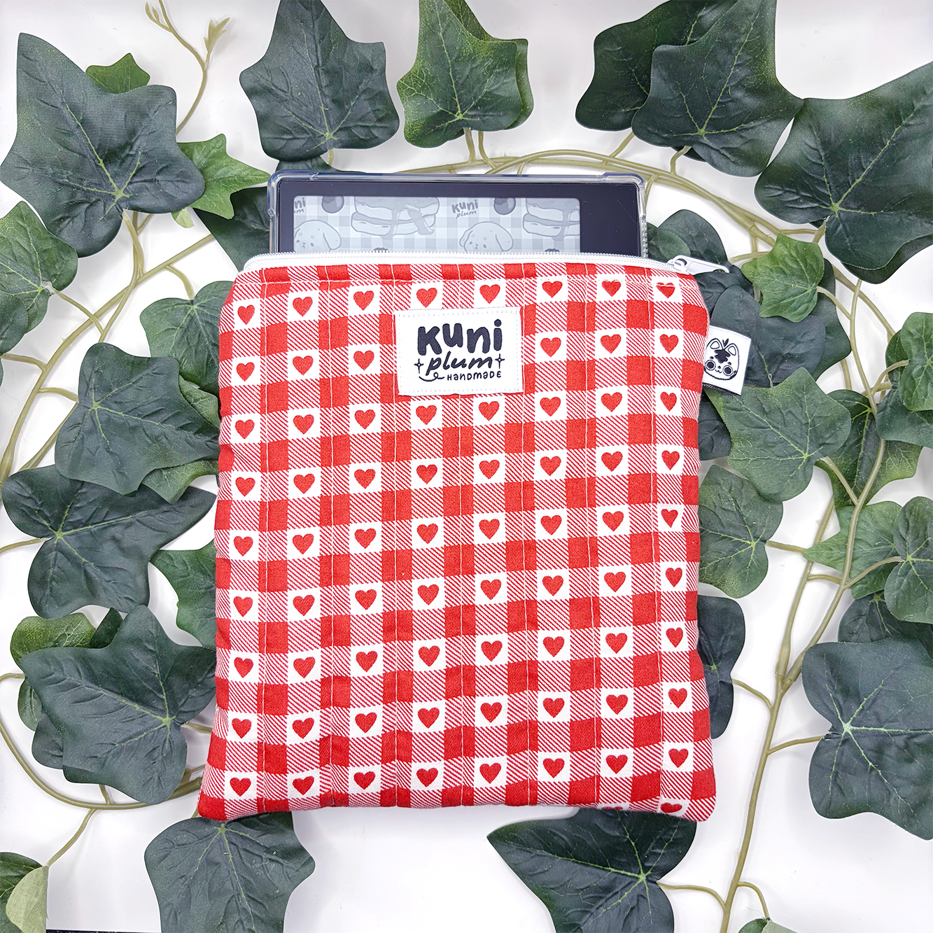 Red Hearts Quilted eReader Sleeve
