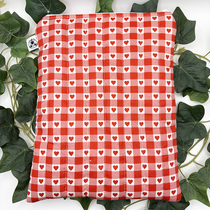 Large Red Hearts Quilted Book Sleeve
