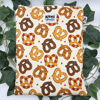 Large Pretzels Quilted Book Sleeve