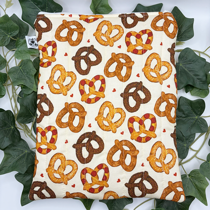 Large Pretzels Quilted Book Sleeve