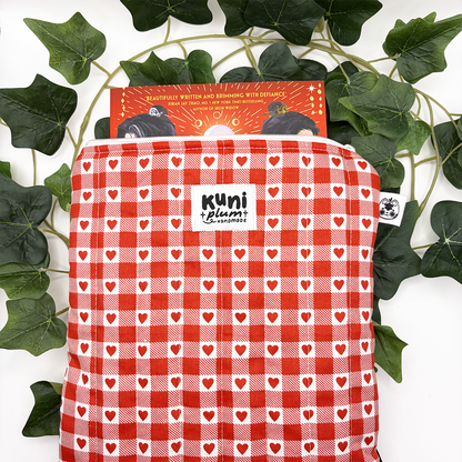 Large Red Hearts Quilted Book Sleeve