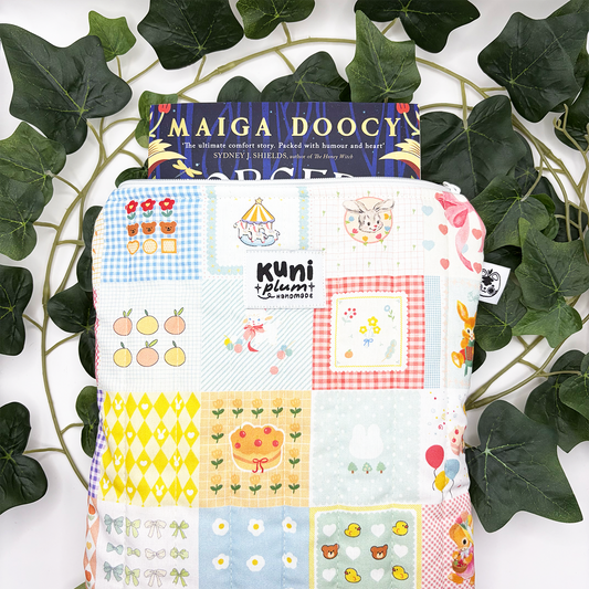 Large Vintage Style Patchwork Quilted Book Sleeve