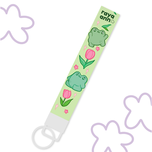 Tulip Frogs Lanyard Keychain