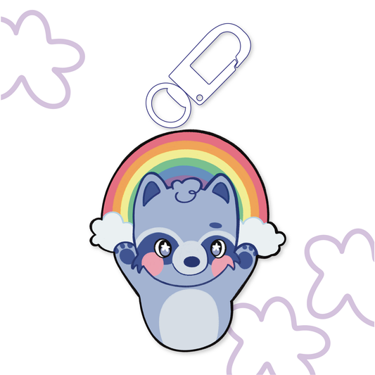 Pride Raccoon Acrylic Keychain