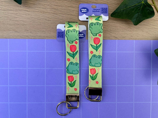 Tulip Frogs Lanyard Keychain